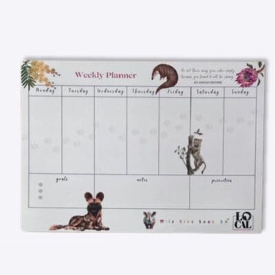 Stay Organized & Support Conservation with Our Reusable Weekly Planner! Plan your week effortlessly while celebrating South Africa’s incredible wildlife with our Reusable Weekly Planner - Endangered