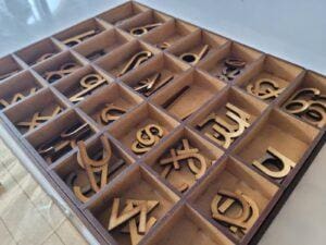 Montessori Alphabet moving tray