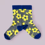 Ladies Acid Yellow 70’s Floral socks | Local is Lekker ZA | African Gifts