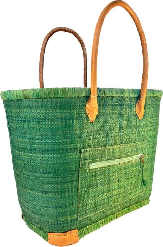 Raffia basket bag