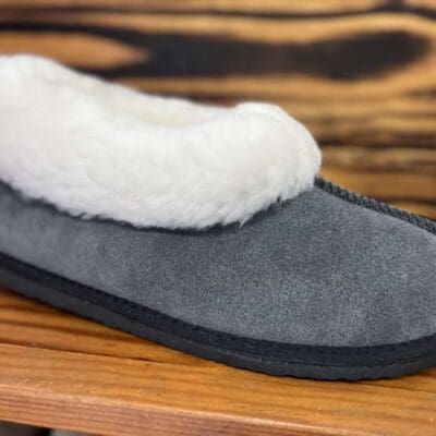 Dark Grey Sheepskin Slippers