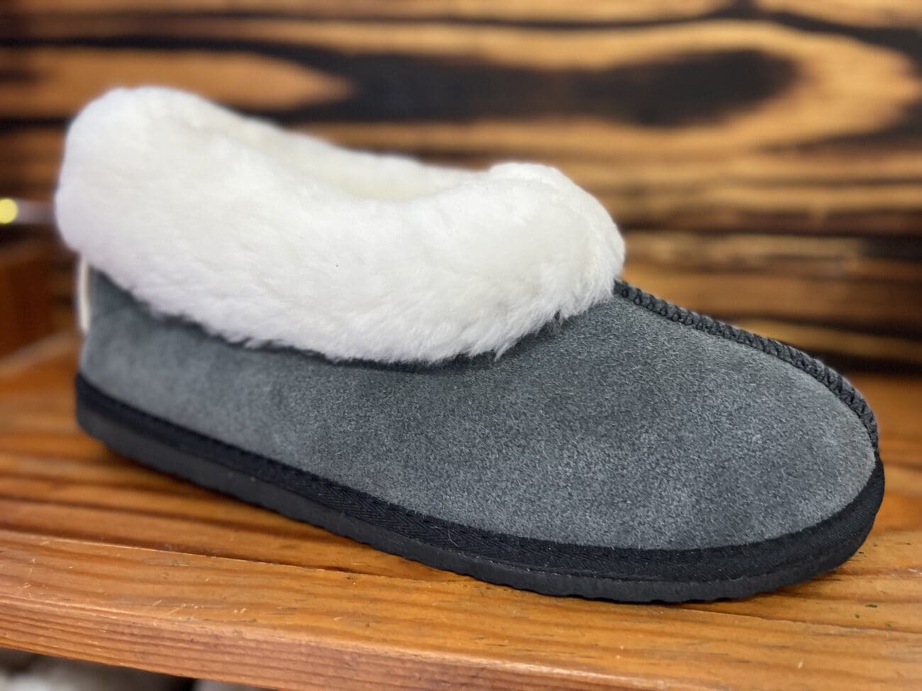 Dark Grey Sheepskin Slippers (Full Boot Slipper)