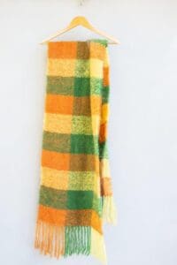 Citrus Plaid Oversized Mohair scarf