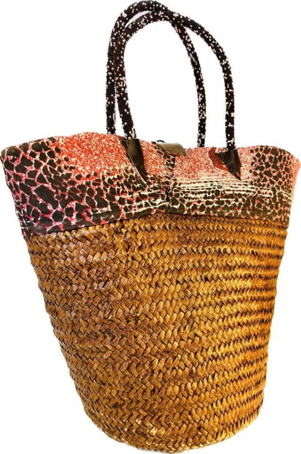 African Beaded Tote Basket (Beads) - Image 3