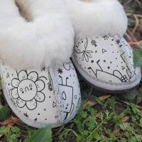 Toddler Sheepskin Slippers - Without Rubber Soles | Local is Lekker ZA | African Gifts