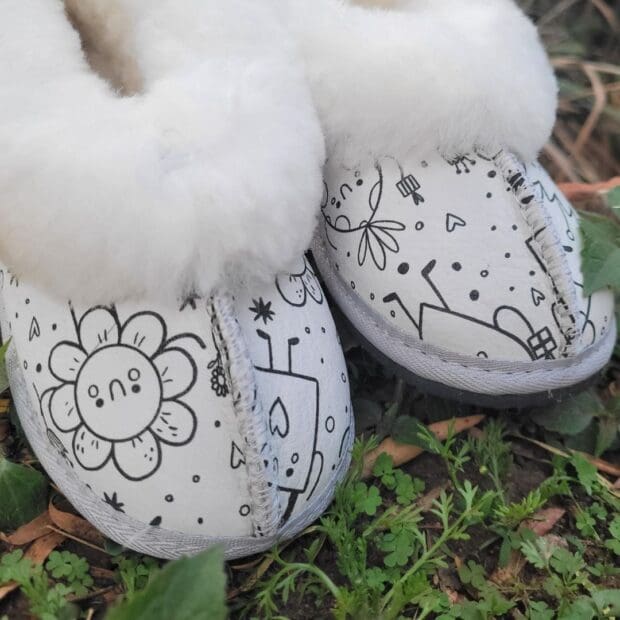 Toddler Sheepskin Slippers - Without Rubber Soles - Image 4