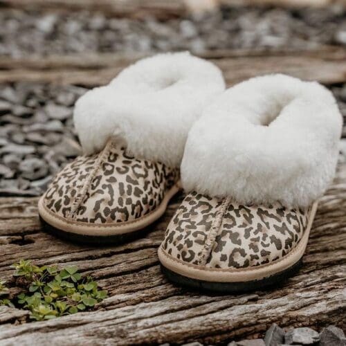 Sheepskin Slippers for children made in South Africa - Leopard