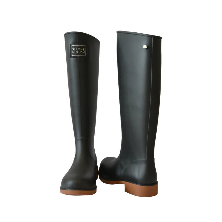 Silver Lining Classic Black Toffee Gumboot