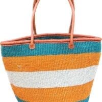 Blue and Yellow Woven Basket made in Zambia