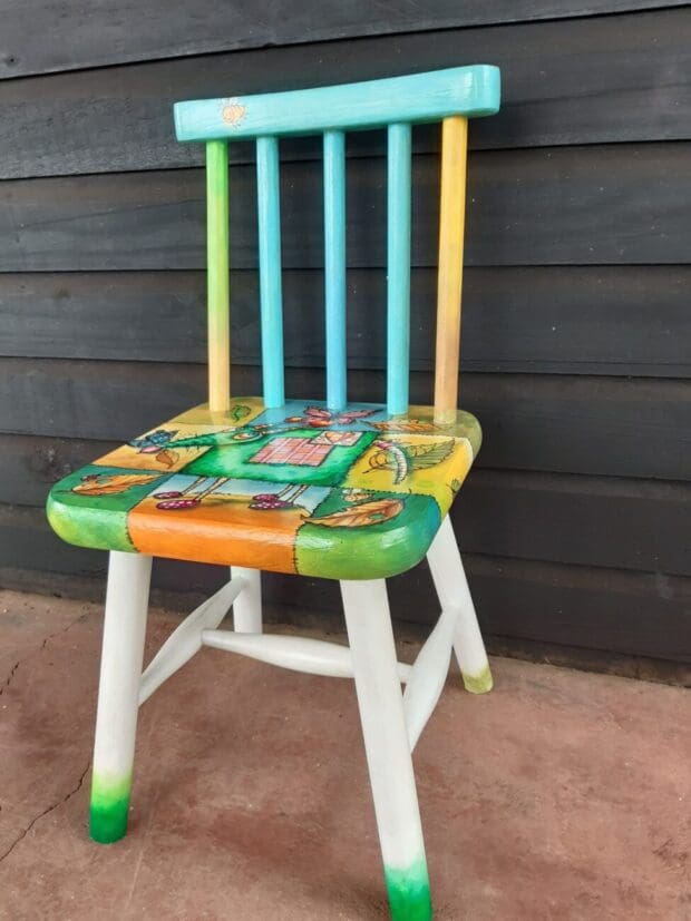 Kids Hand Painted Wooden Chairs - Image 2