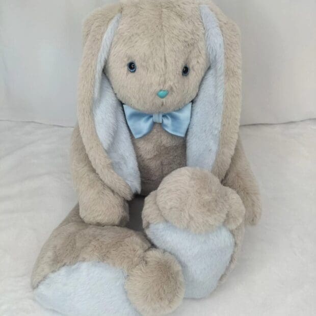 Fluffy Bunnies - Soft baby blue and beige