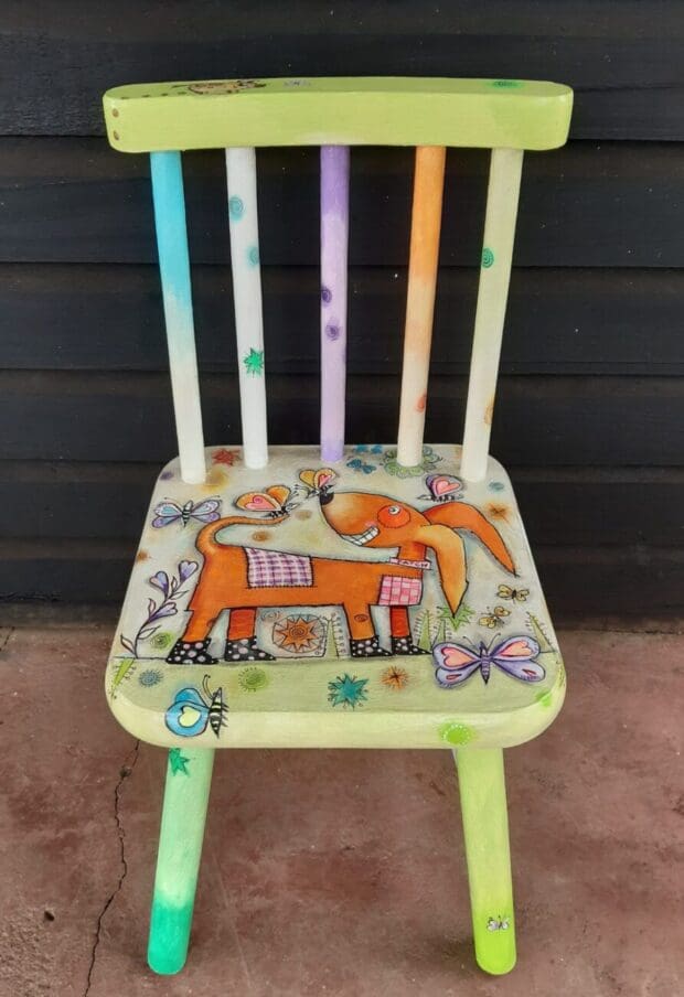 Kids Hand Painted Wooden Chairs - Image 6