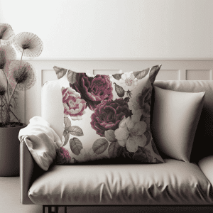 Elegant Flower Printed Scatter Cushion