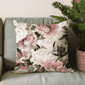 Blush Flower Printed Scatter Cushion