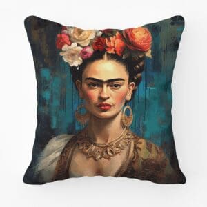 Frida Kahlo Blue Printed Scatter Cushion