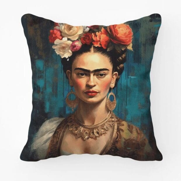 Frida Kahlo Scatter Cushion Frida Kahlo Blue Printed Scatter Cushion