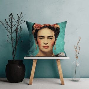 Frida Kahlo Cyan Printed Scatter Cushion