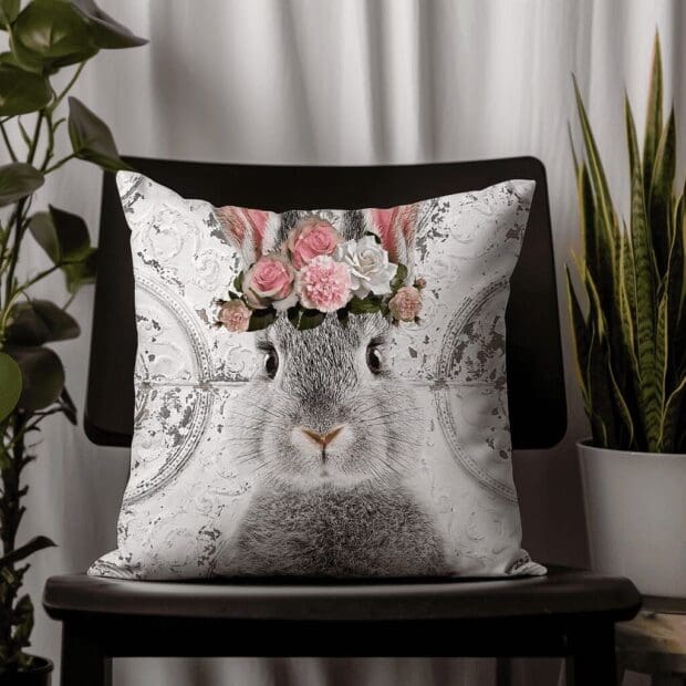 Pretty Bunny Printed Scatter Cushion