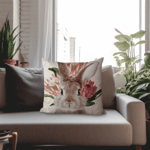 Protea Bunny Printed Scatter Cushion