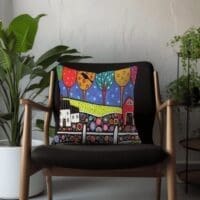 Little Villages Scatter Cushion -Trees Printed Scatter Cushions