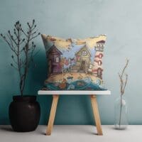 Little Villages Scatter Cushion - Beach Printed Scatter Cushion