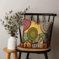 Little Villages Scatter Cushion- Neutral Printed Scatter Cushions