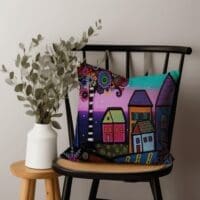 Little Villages Scatter Cushion- Abstract Printed Scatter Cushion