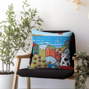 Little Villages Seafront Printed Scatter Cushion 