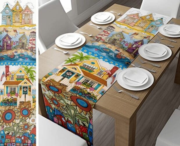 Little Village Tropical Table Runner