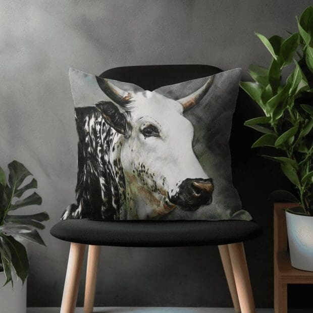 Dark Printed Nguni Scatter Cushion