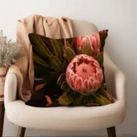 Protea Scatter Cushion- Focal Protea Printed Scatter Cushion