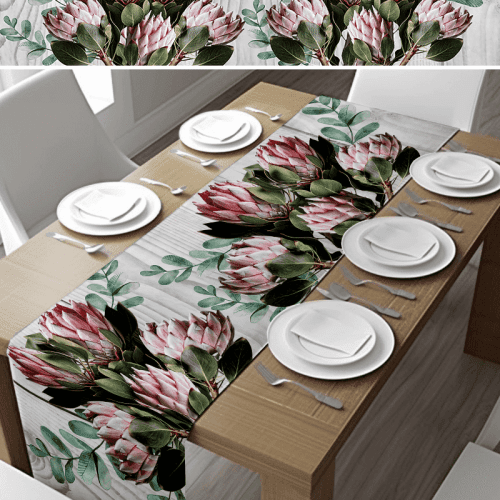 Plush Protea Table Runner (Various Sizes) | Local is Lekker ZA | African Gifts