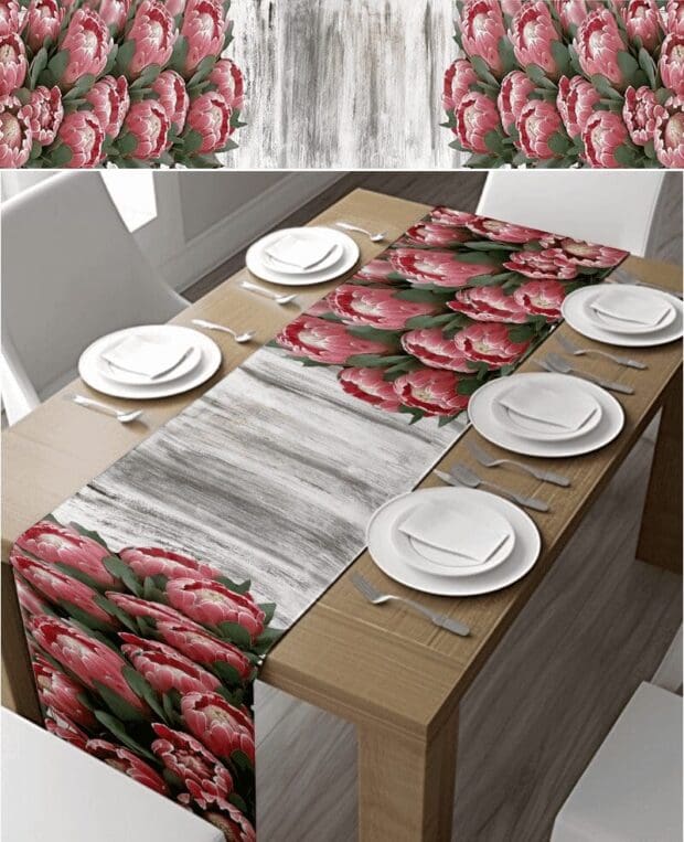 Protea Light Bouquet Table Runner