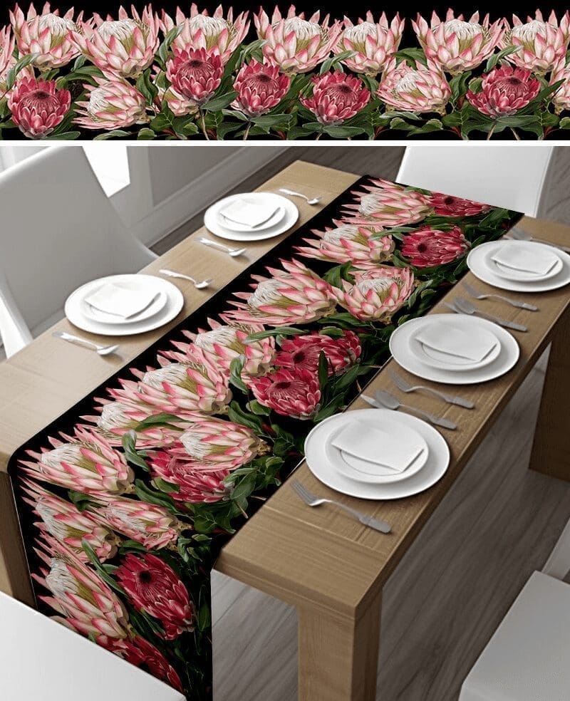 Pink Protea Table Runner (Various Sizes)