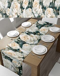 White Rose Table Runner (Various Sizes)