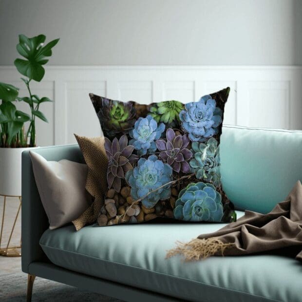 Cool Succulent Printed Scatter Cushion