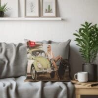 Printed Volkswagen Scatter Cushion: Seascape VW