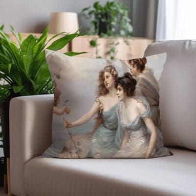 Velvet Vintage Scatter Cushion- Three Graces Printed Scatter Cushion
