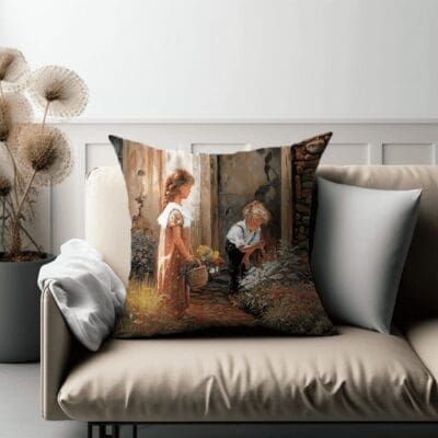 Velvet Vintage Scatter Cushion- Childs Play (Printed scatter cushion)
