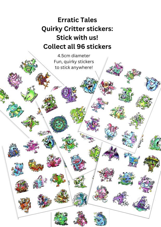 Erratic Tales Quirky Critter stickers Stick with us! (8)