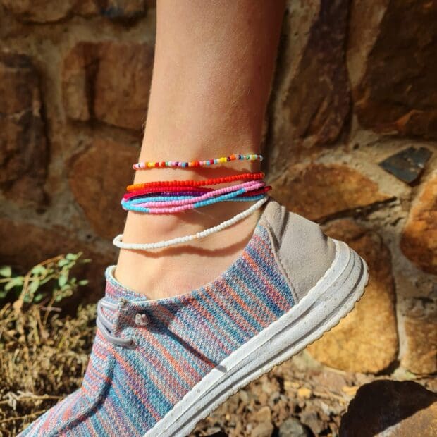 Seed Bead Anklets (variety of colours) : Solid Colour - Image 10