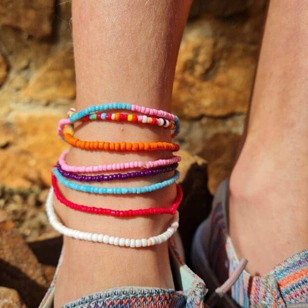 Seed Bead Anklets (variety of colours) : Solid Colour - Image 8