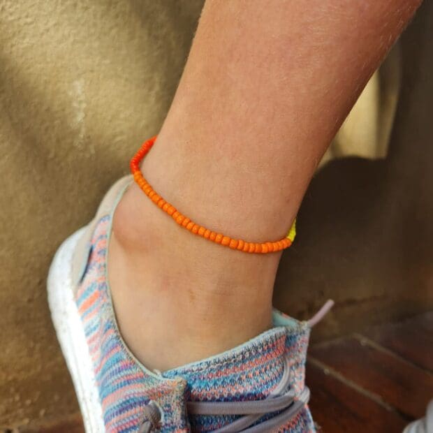 Seed Bead Anklets (variety of colours) : Tri-coloured - Image 4