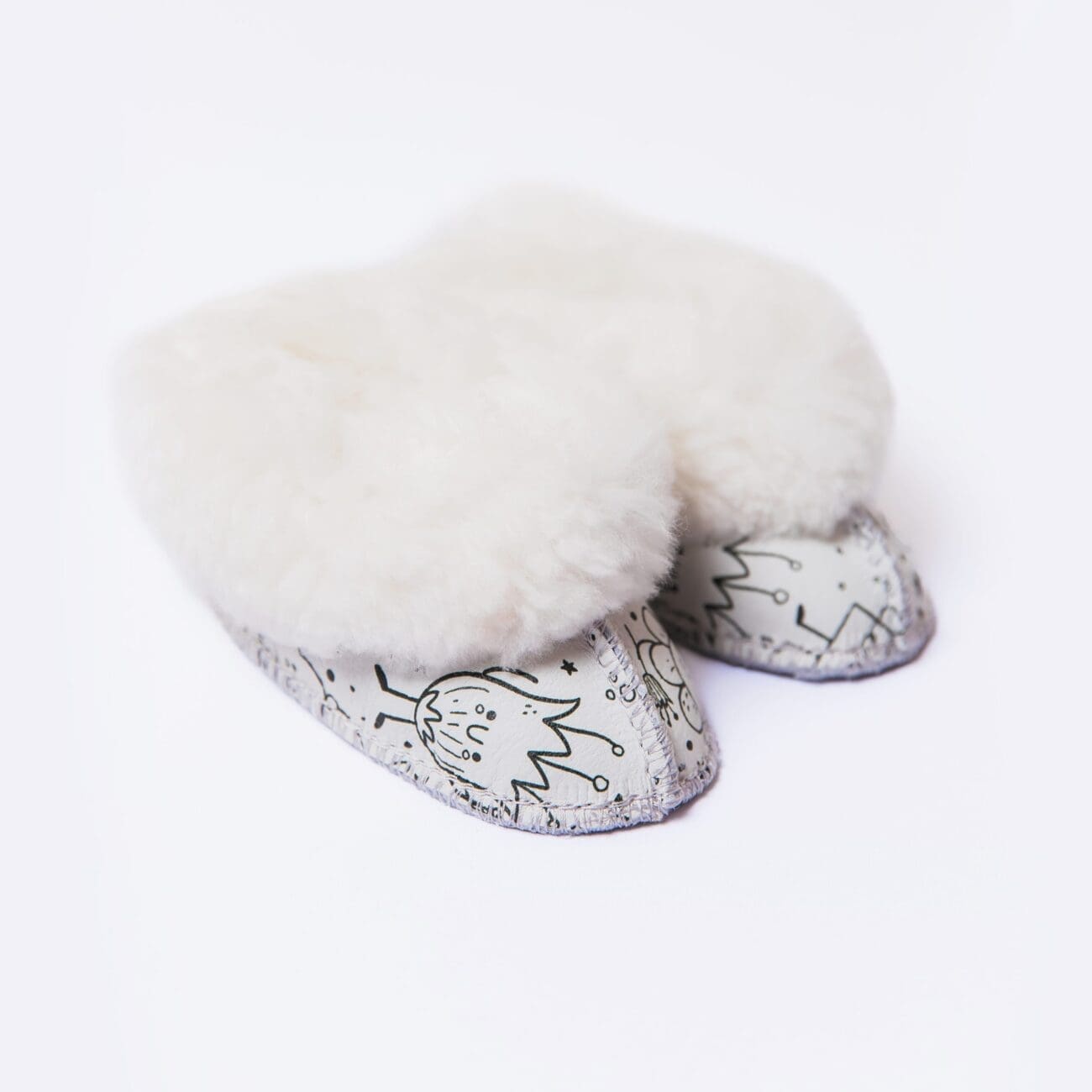 Toddler Sheepskin Slippers - Without Rubber Soles