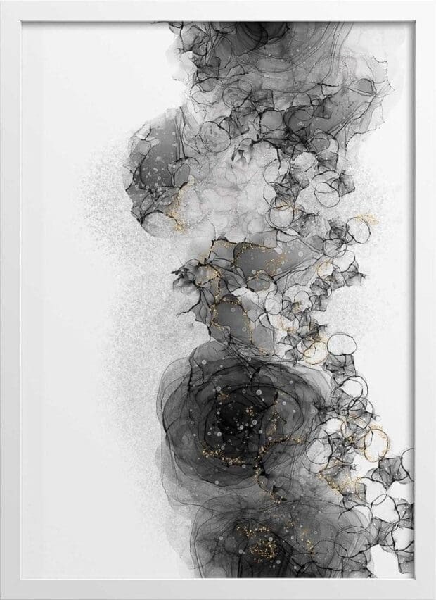 Alcohol Ink Flow Black Formation Poster | Design N05