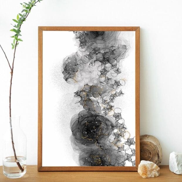 Alcohol Ink Flow Black Formation Poster | Design N05 - Image 2