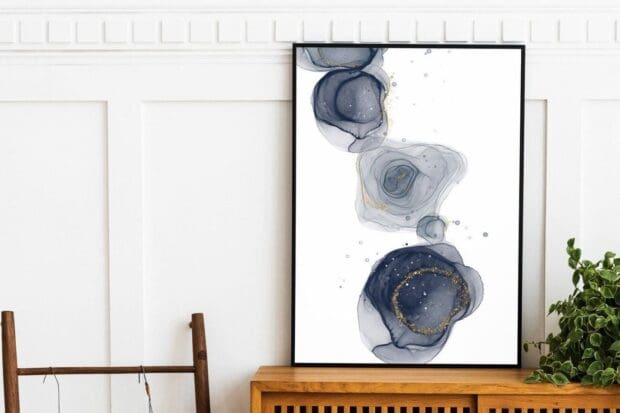 Alcohol Ink Flow Dark Blue Formation Poster | Design N03 - Image 2