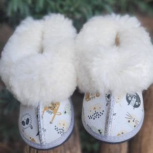 Sheepskin slippers for children