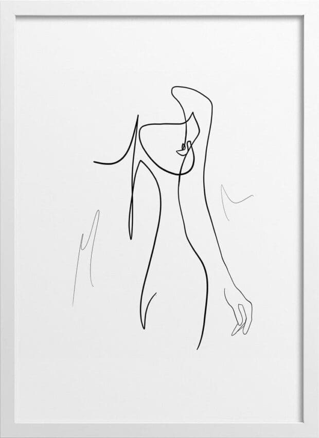 Female Figure Line Drawing no6 - Abstract Illustration