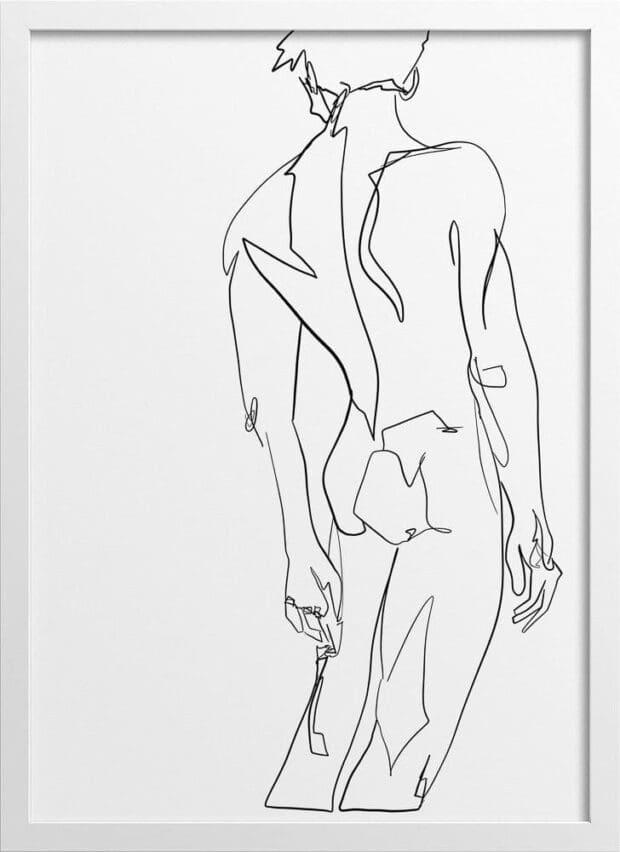 Masculine Male Line Drawing No5 - Illustration of the Male Form